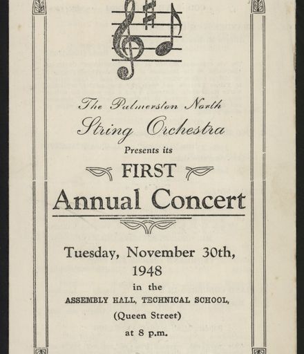 First Annual Concert - Palmerston North String Orchestra
