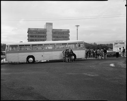 Bus and passengers, Massey University
