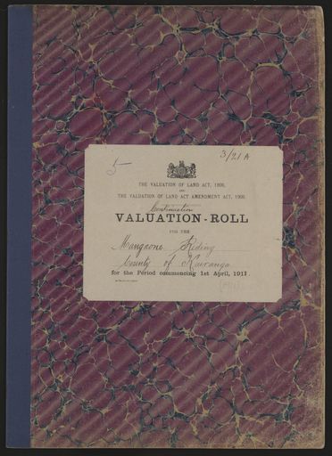 Valuation Roll, Mangaone Riding - Resource cover image