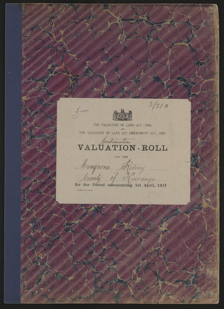 Valuation Roll, Mangaone Riding