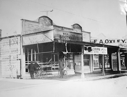 Aftermath of fire at W H Alltree, Bootmaker, 56 Rangitikei Street
