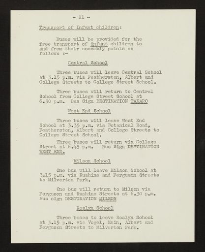 Schedule of Instructions and Details of Assembly for School Children for Royal Visit, 1954 22