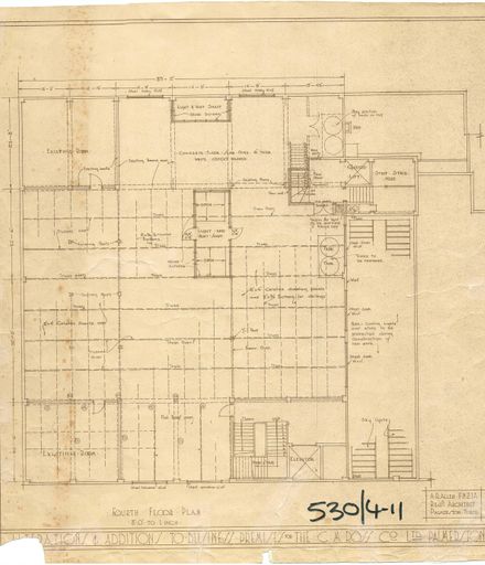 CM Ross Architectural Plan, Fourth Floor, 1928