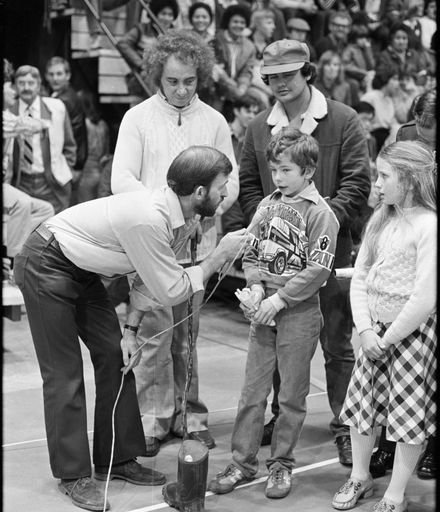 [Collecting Donations in a Gumboot at the 1981 Telethon]
