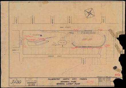 Set of plans for Memorial Park development