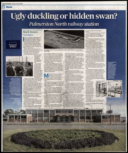 Back Issues: Ugly duckling or hidden swan? Palmerston North railway station - Resource cover image