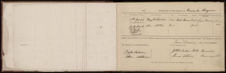 Marriage register 1870 - 1880