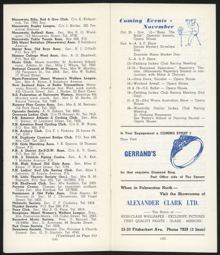 Visitors Guide Palmerston North and Feilding: November 1960 - 9