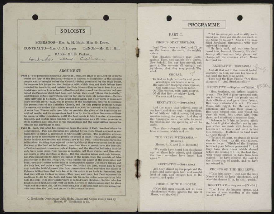 Mendelssohn Centenary Festival - Palmerston North Choral Society 2