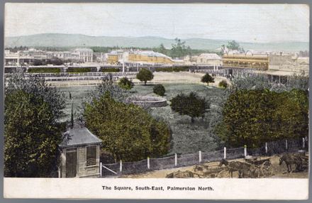 Colour Postcard of "South View" of the Square