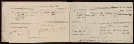 Marriage register 1870 - 1880