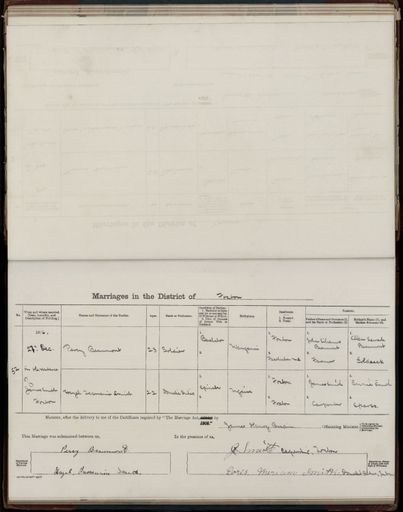 Marriage register 1909- 1927