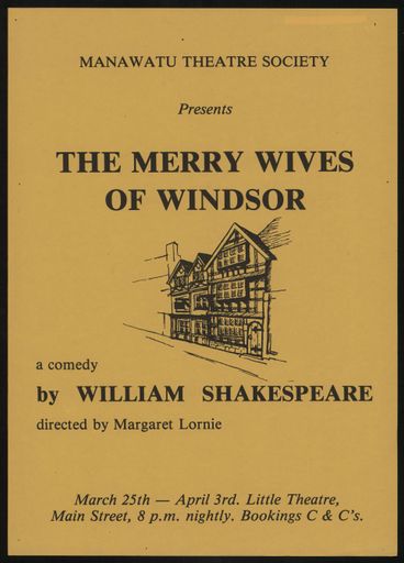 Manawatu Theatre Society poster