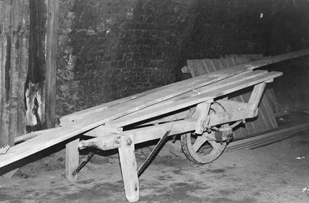 Wheelbarrow inside Hoffman brick kiln, Featherston Street