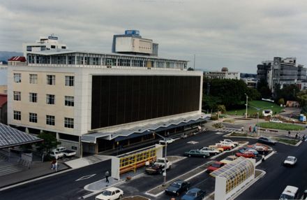 Public Library and Bus Station on Main Street