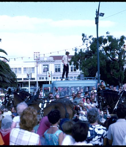 Crowds at the 1971 Palmerston North Centennial Jubilee Parade