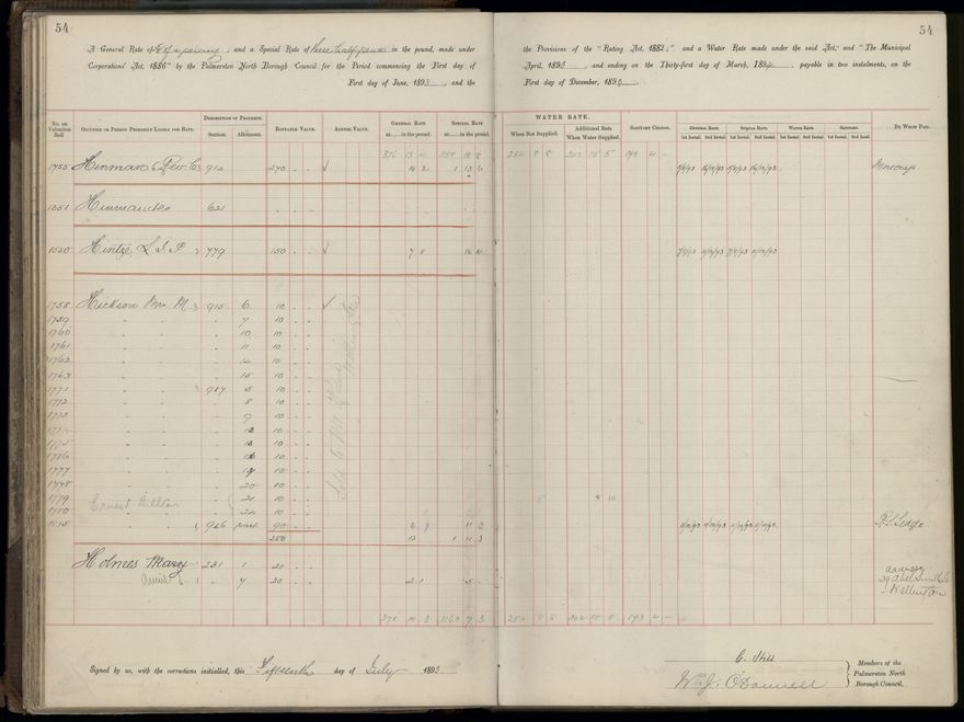 Palmerston North Rate Book, 1893 - 1896, 59