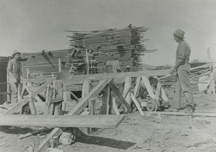 Dittmer brothers sawing timber, Kahuterawa