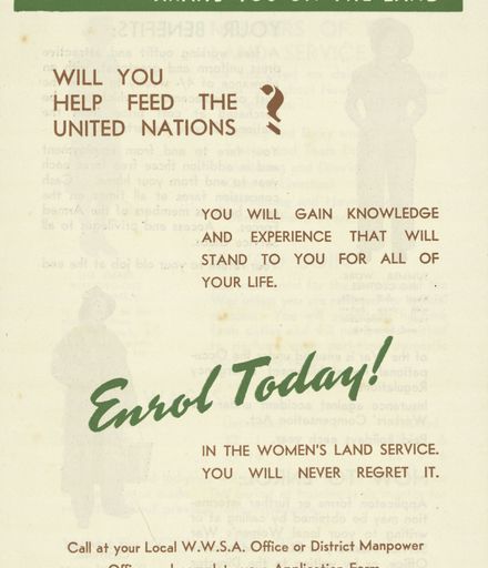 Page 3: 'Join the Women's Land Service' pamphlet