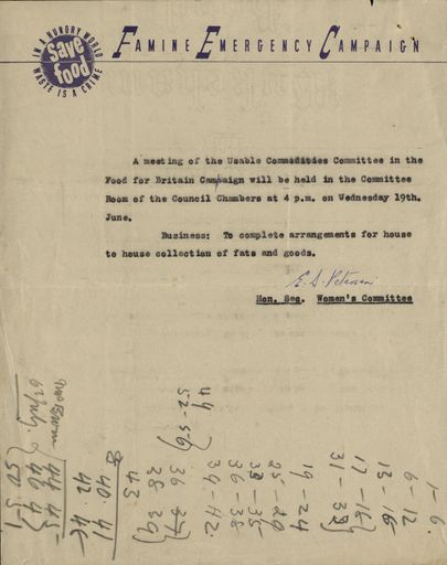 Famine Emergency Campaign meeting