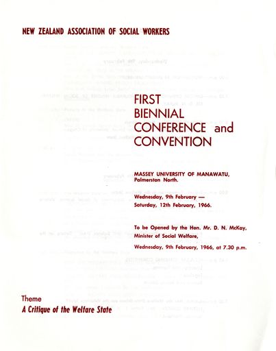 NZ Association of Social Workers: First Biennial Conference and Convention - Resource cover image