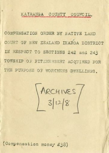 Compensation order from Native Land Court