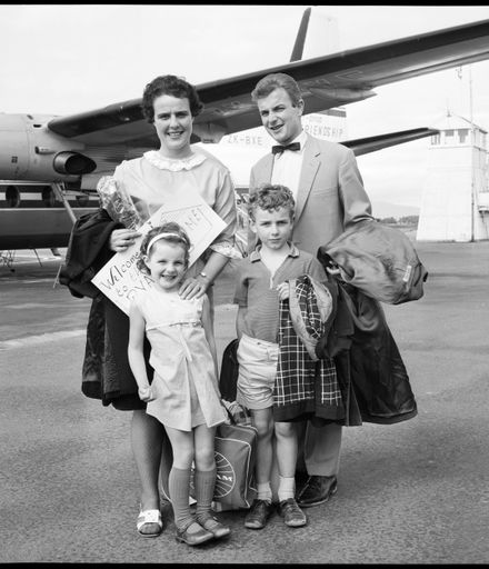 Passengers on First DC-8 From Fiji