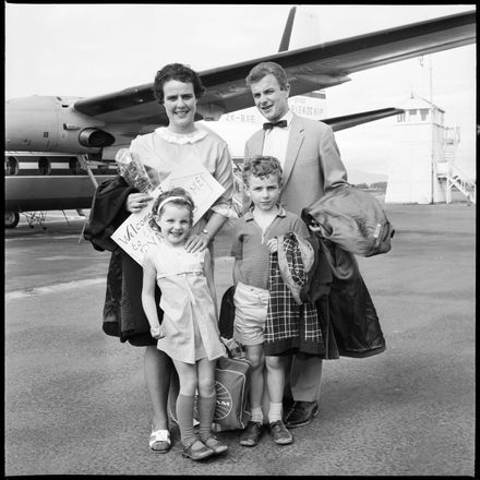 Passengers on First DC-8 From Fiji