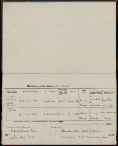 Marriage register 1909- 1927