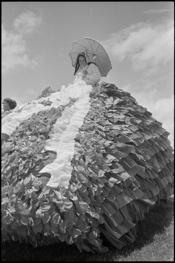 Sanson Centenary Procession: Elizabeth Harris on the WDFF Float