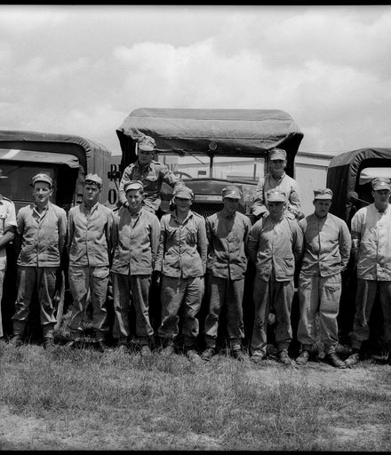Army Personnel with Trucks, 14th Intake, Central District Training Depot, Linton