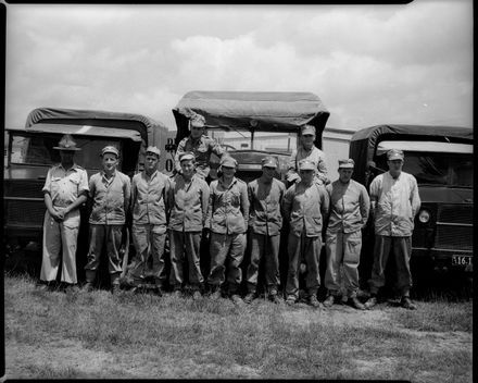 Army Personnel with Trucks, 14th Intake, Central District Training Depot, Linton