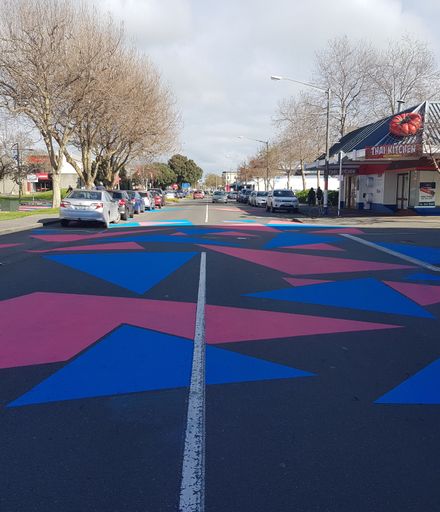 Traffic calming triangles on Main Street and George Street
