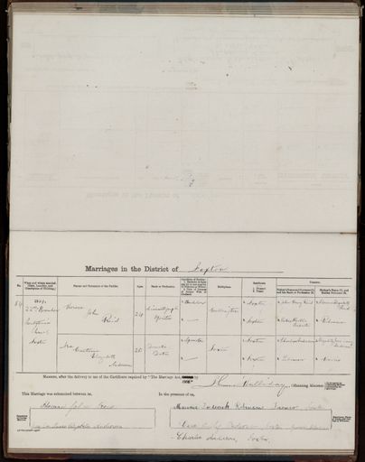 Marriage register 1909- 1927