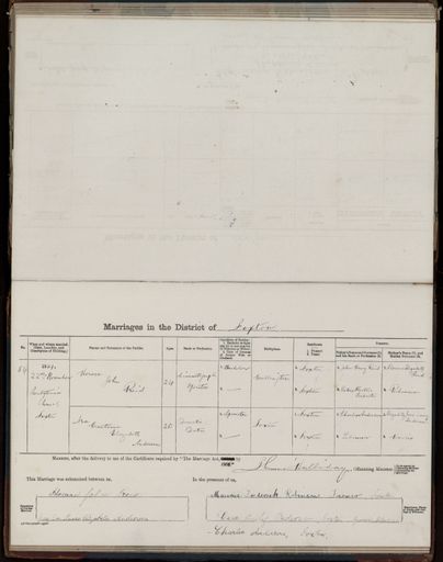 Marriage register 1909- 1927