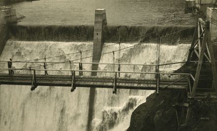 Top of the Dam in Flood Conditions - Mangahao Electric Power Scheme