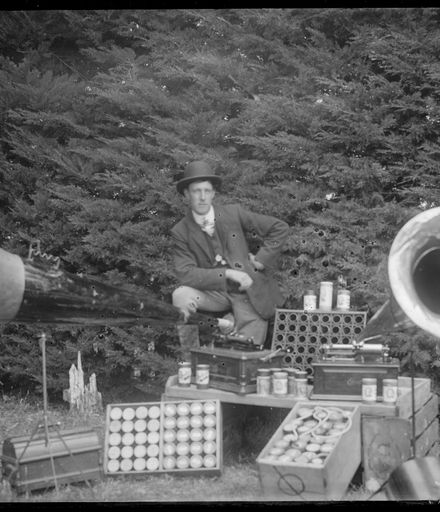 Man with Cylinder Phonograph Collection