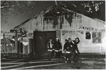 Fighting the fire at Palmerston North Showgrounds