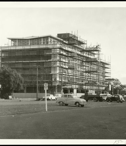 Construction of the Public Library - exterior