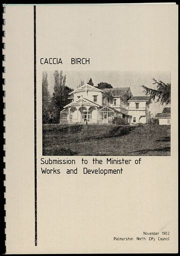 Booklet, Caccia Birch - Submission to the Minister of Works & Development