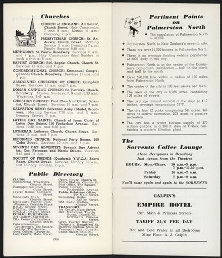 Visitors Guide Palmerston North and Feilding: November 1960 - 12