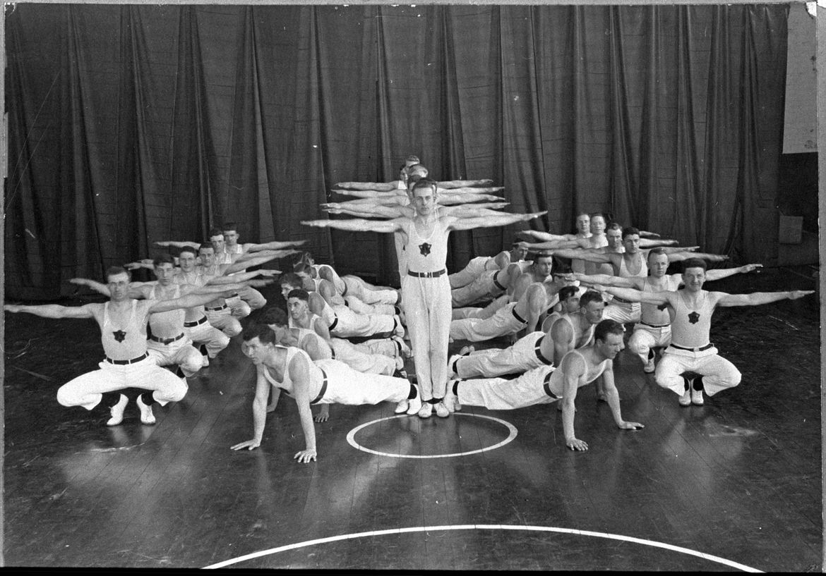 YMCA Gymnastics Team in formation