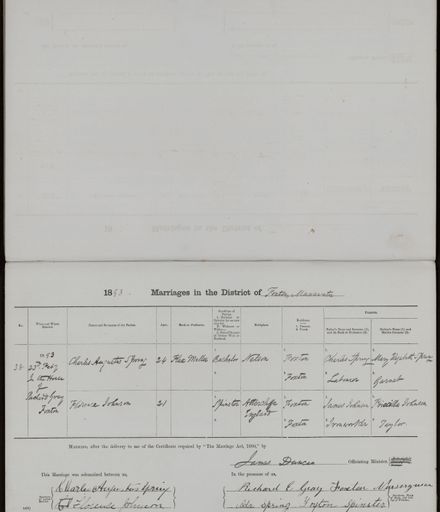 Marriage register 1880 - 1894