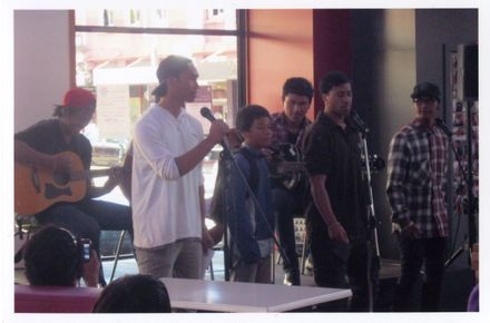 The "Hangi Boys" perform at Youth Space