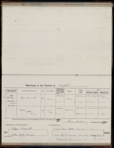 Marriage register 1909- 1927