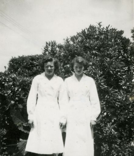 Marie Haslem and Edna Coley, waitresses for Royal Civic dinner
