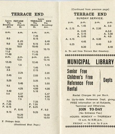 Page 4: Bus, Baths and Library Timetable