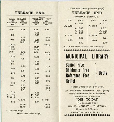 Page 4: Bus, Baths and Library Timetable