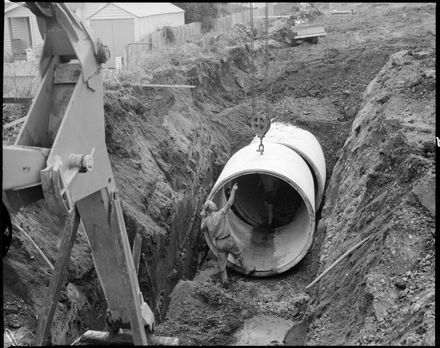 Pipe laying on Pioneer Highway