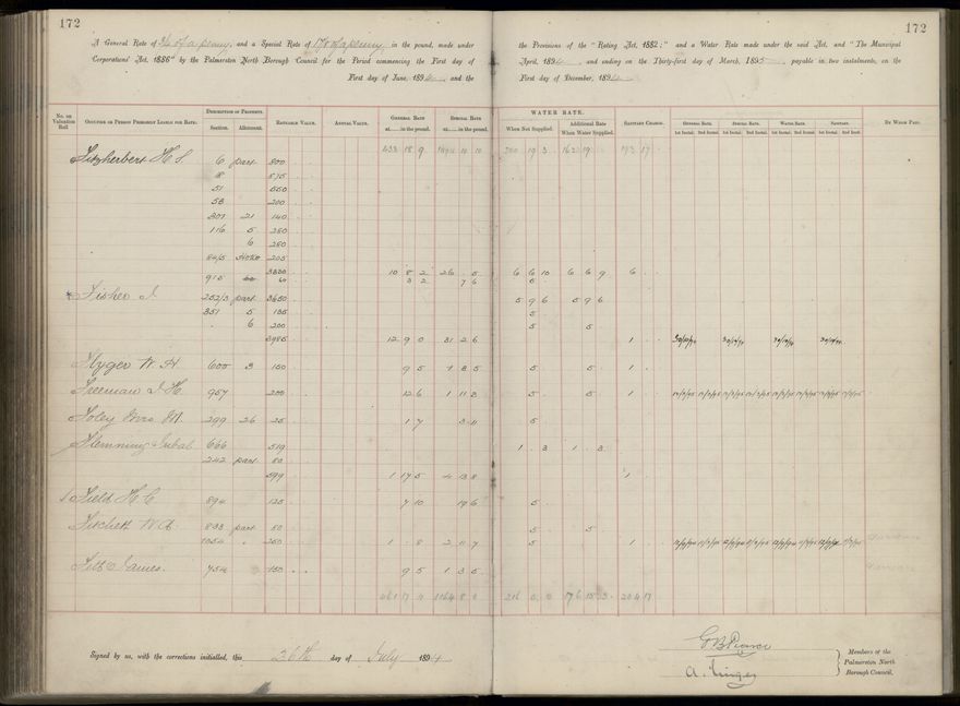 Palmerston North Rate Book, 1893 - 1896, 177